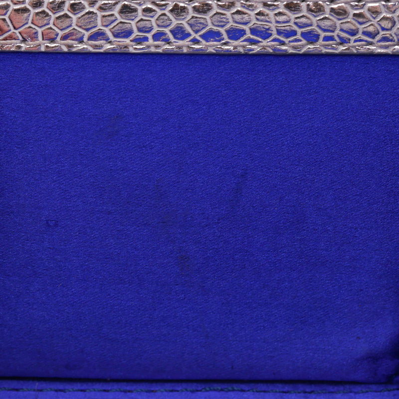 Tyler Ellis Metallic Lizard Skin Clutch Bag With Chain Strap