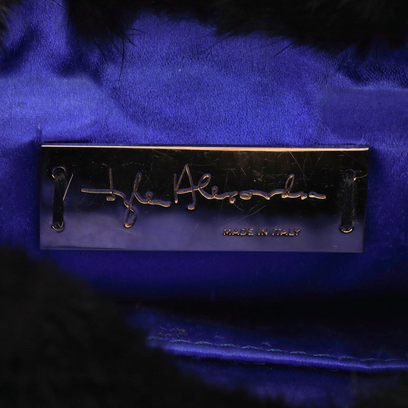 Tyler Ellis Mink Fur Clutch Bag With Leather & Chain Strap