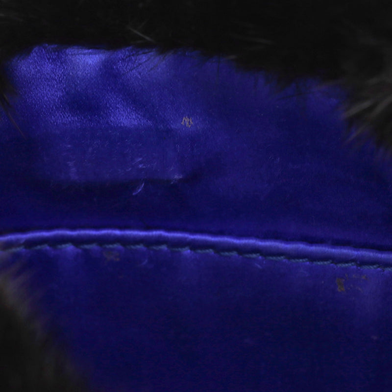 Tyler Ellis Mink Fur Clutch Bag With Leather & Chain Strap
