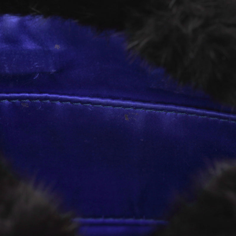 Tyler Ellis Mink Fur Clutch Bag With Leather & Chain Strap