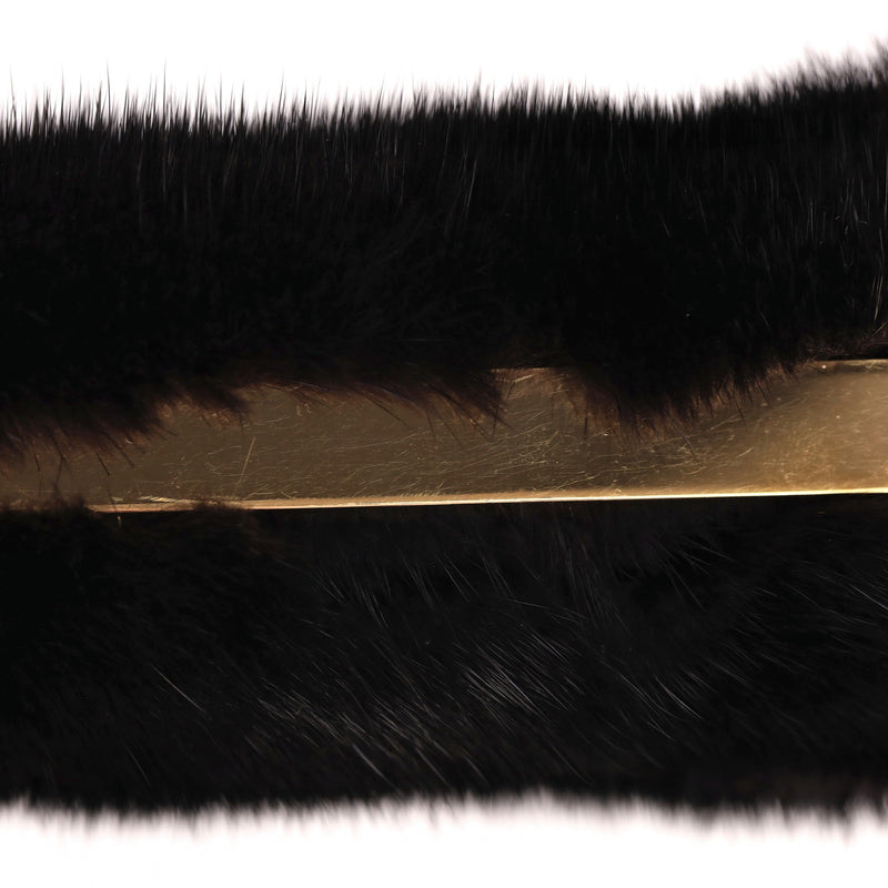 Tyler Ellis Mink Fur Clutch Bag With Leather & Chain Strap