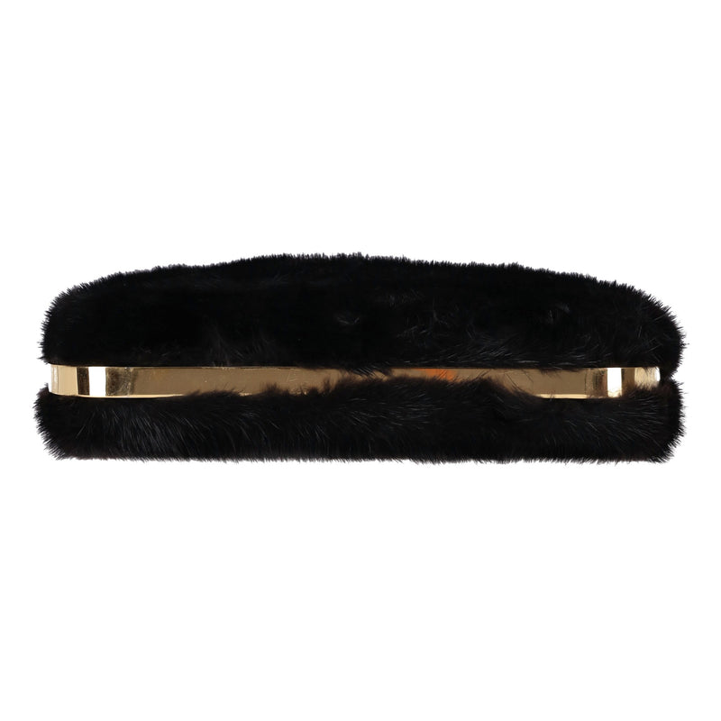 Tyler Ellis Mink Fur Clutch Bag With Leather & Chain Strap