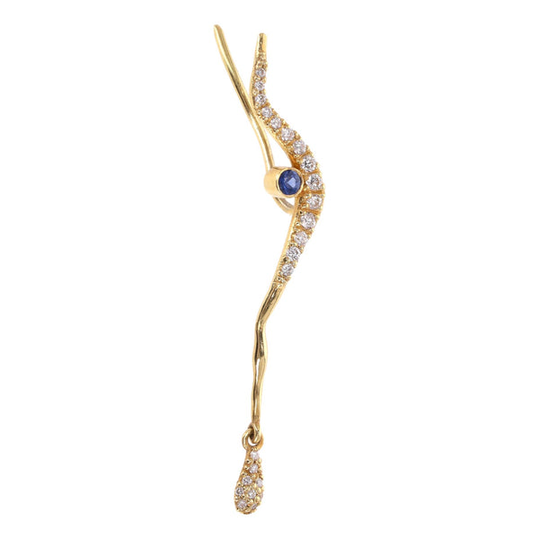 Ileana Makri 18k Gold Diamond & Sapphire Single Ear Climber