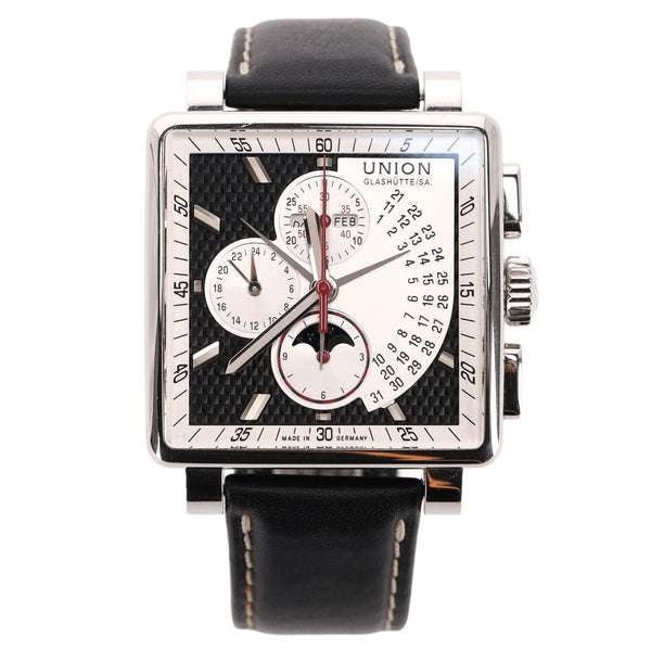Union Glashütte Averin Chronograph Stainless Steel Watch With A Leather Strap