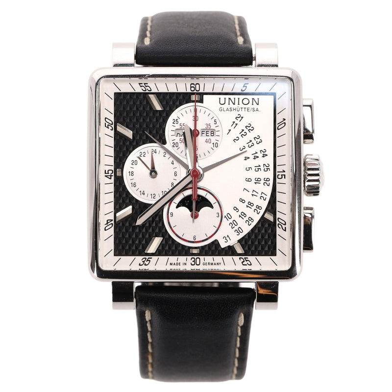 Union Glashütte Averin Chronograph Stainless Steel Watch With A Leather Strap