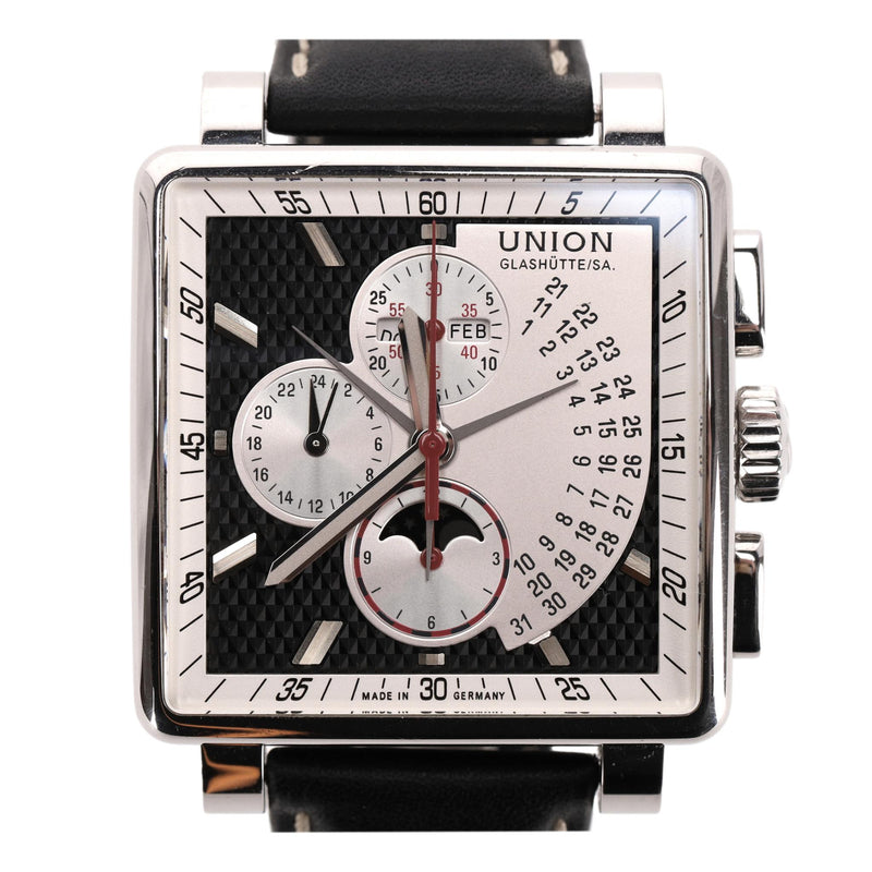 Union Glashütte Averin Chronograph Stainless Steel Watch With A Leather Strap