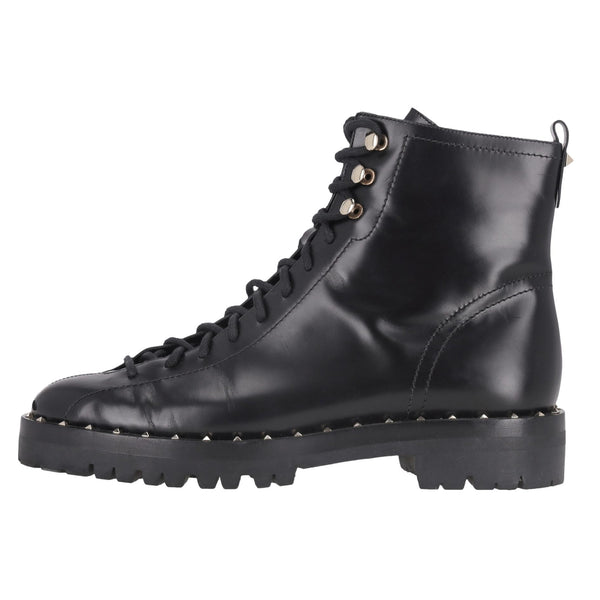 Valentino Garavani Soul Rockstud Leather Combat Boots. Size 39