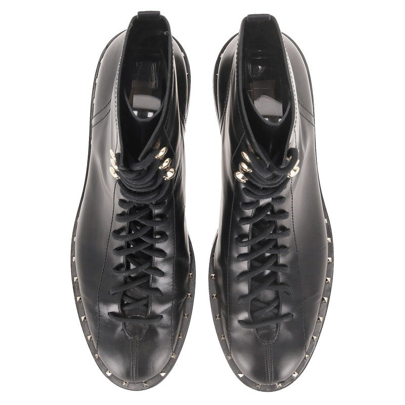 Valentino Garavani Soul Rockstud Leather Combat Boots. Size 39