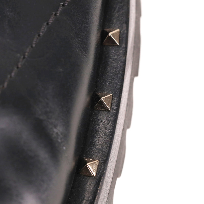 Valentino Garavani Soul Rockstud Leather Combat Boots. Size 39