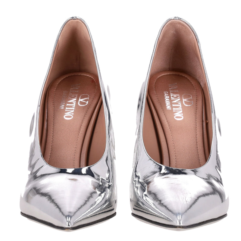 Valentino Nite-Out Mirrored Leather Pumps. Size 35