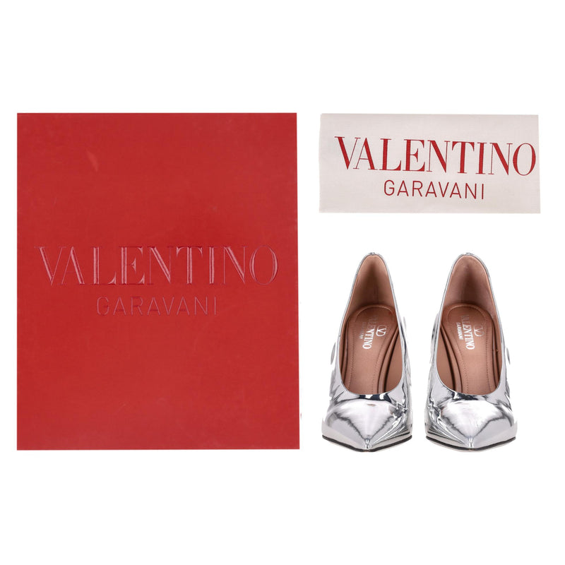 Valentino Nite-Out Mirrored Leather Pumps. Size 35