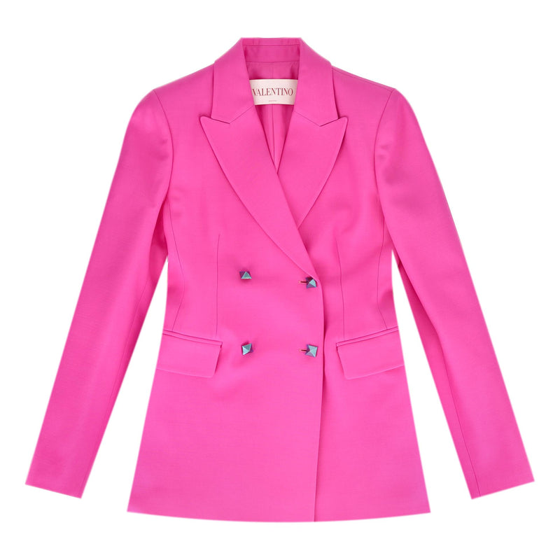 Valentino Rockstud Wool & Silk Blend Jacket & Trousers Suit. Size 42IT