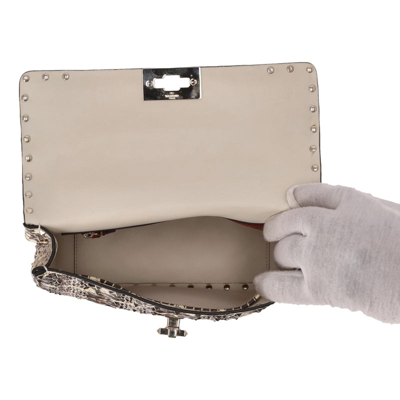 Valentino Rockstud Butterfly Water Snakeskin Crossbody Bag