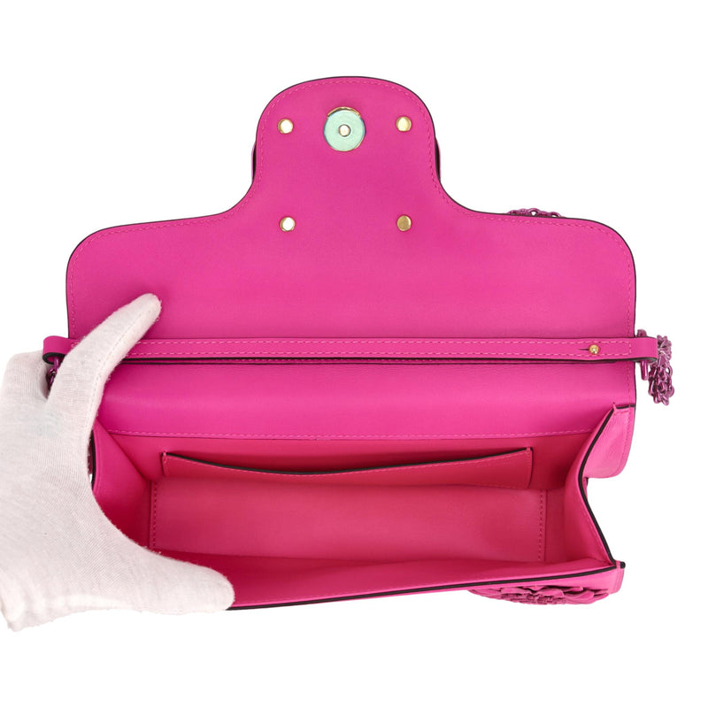 Valentino Garavani Loco Flower Appliqué Leather Shoulder Bag