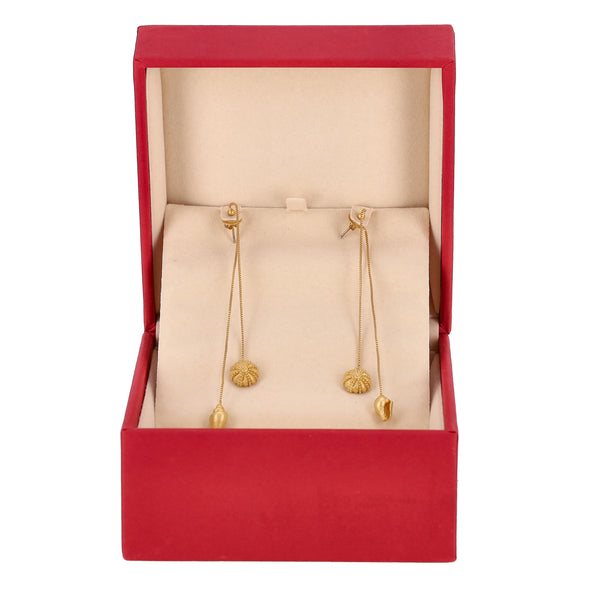 Valentino Gold Plated 925 Sterling Silver Shells Double Drop Earrings