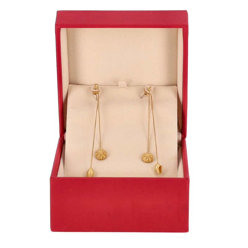 Valentino Gold Plated 925 Sterling Silver Shells Double Drop Earrings