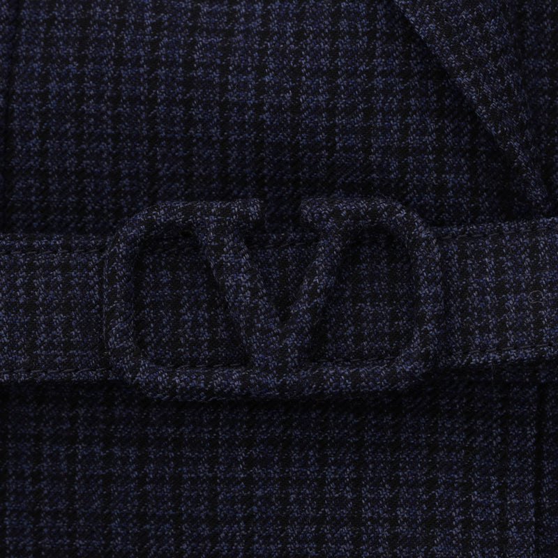 Valentino Virgin Wool Tweed 'V' Logo Belted Jacket. Size 38IT