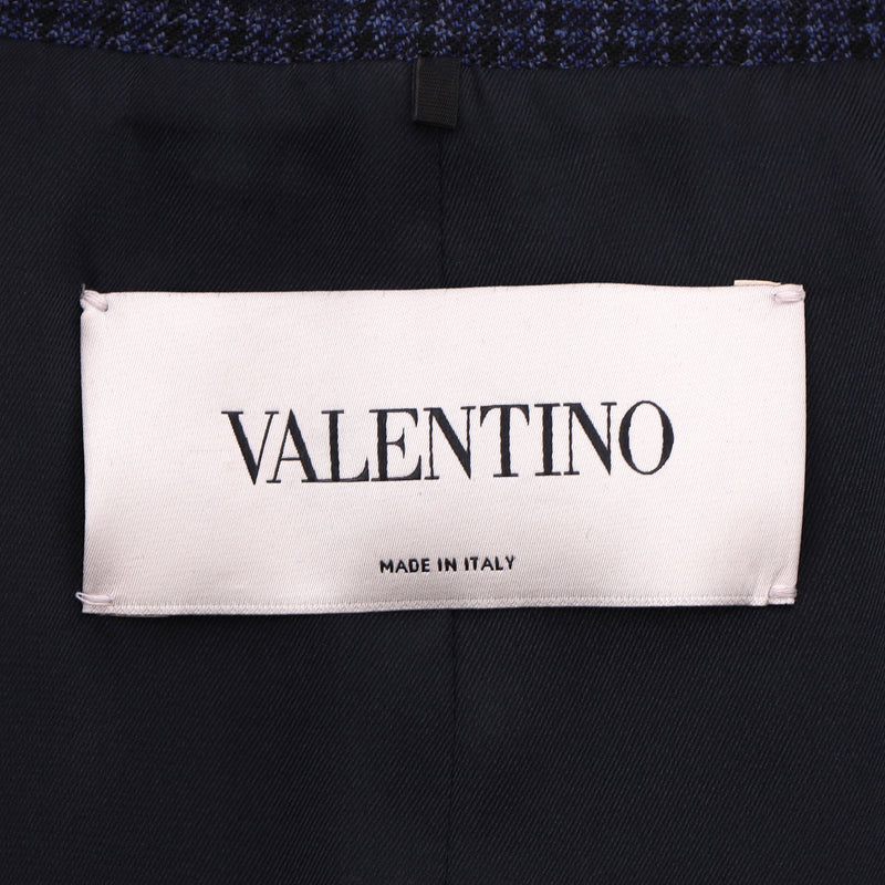 Valentino Virgin Wool Tweed 'V' Logo Belted Jacket. Size 38IT