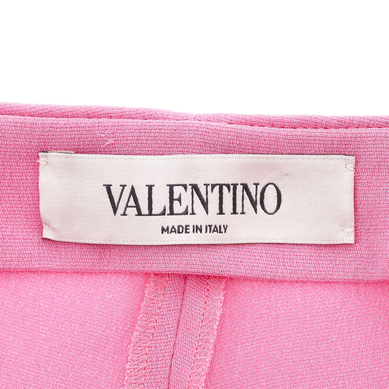 Valentino Scallop-Hem Silk Shorts. Size 38IT