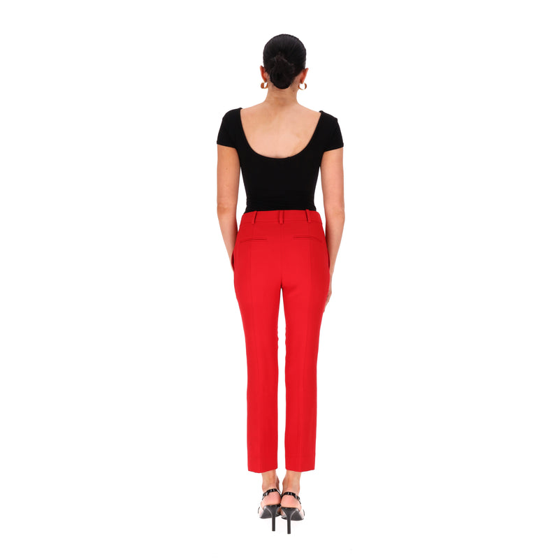 Valentino 'V' Logo Chain Wool & Silk Blend Straight-Leg Trousers. Size 40IT