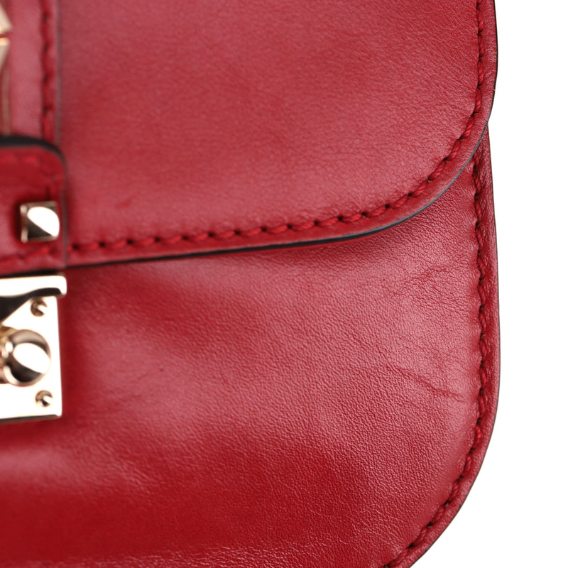 Valentino Glam Lock Rockstud Leather Shoulder Bag