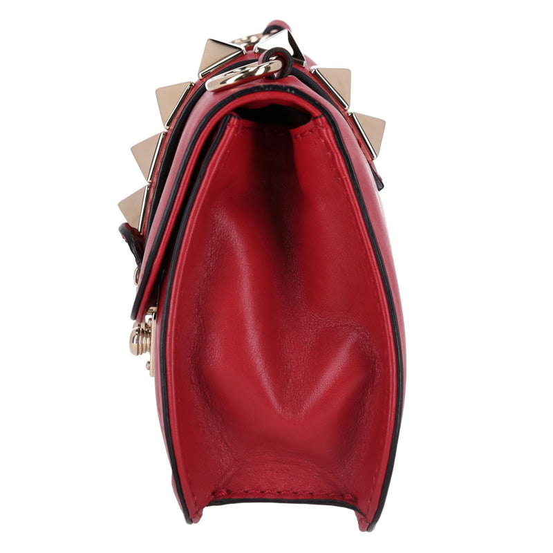 Valentino Glam Lock Rockstud Leather Shoulder Bag