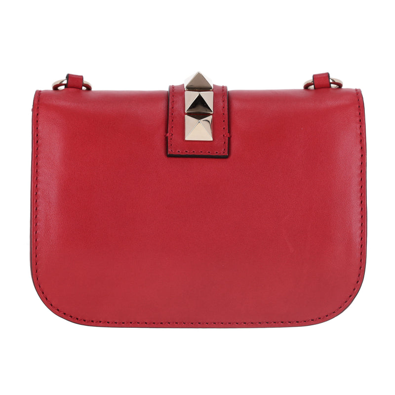 Valentino Glam Lock Rockstud Leather Shoulder Bag