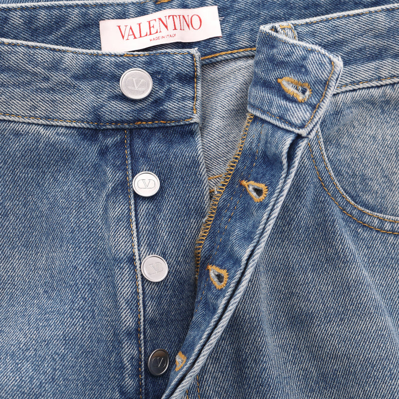 Valentino High-Rise Wide-Leg Jeans. Size 32
