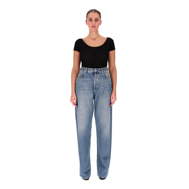 Valentino High-Rise Wide-Leg Jeans. Size 32