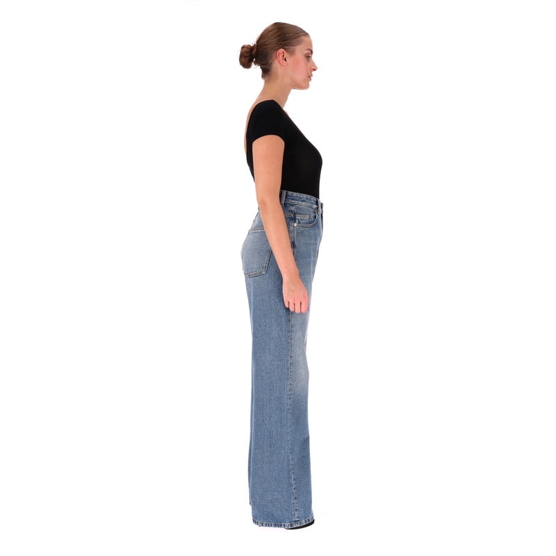 Valentino High-Rise Wide-Leg Jeans. Size 32