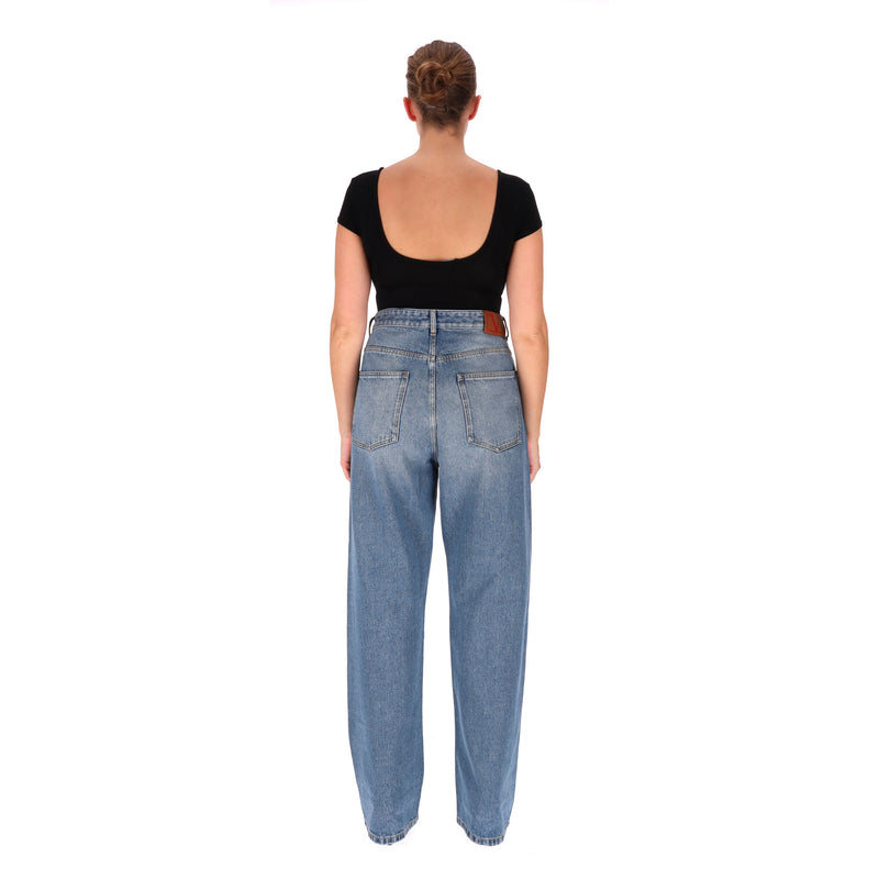 Valentino High-Rise Wide-Leg Jeans. Size 32
