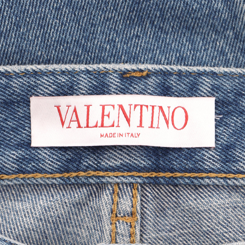 Valentino High-Rise Wide-Leg Jeans. Size 32