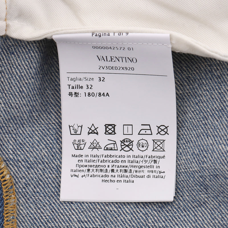 Valentino High-Rise Wide-Leg Jeans. Size 32