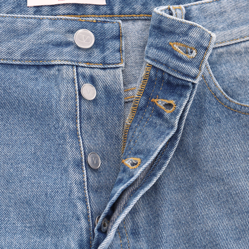 Valentino High-Rise Wide-Leg Jeans. Size 34