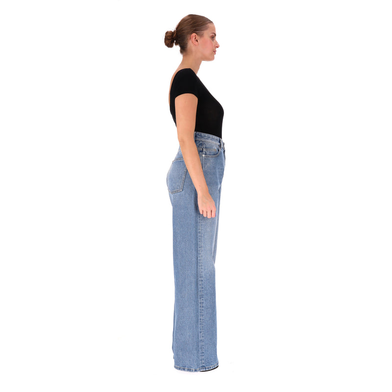 Valentino High-Rise Wide-Leg Jeans. Size 34