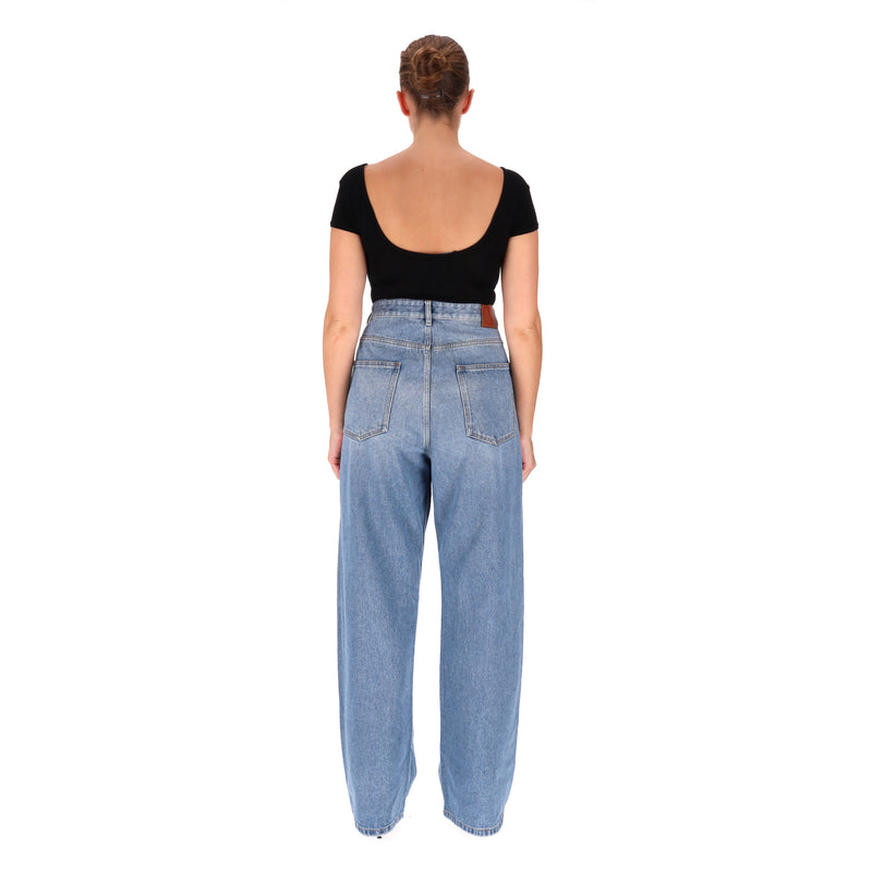 Valentino High-Rise Wide-Leg Jeans. Size 34