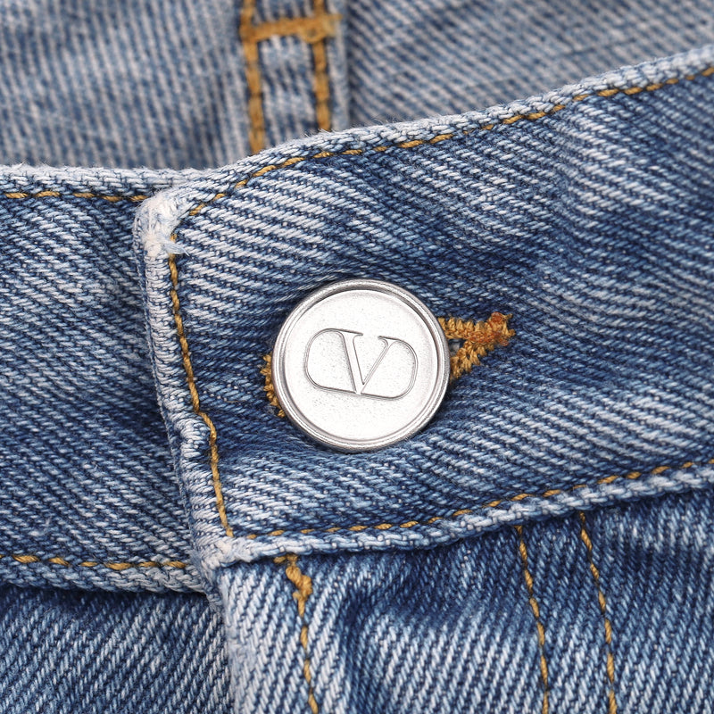 Valentino High-Rise Wide-Leg Jeans. Size 34