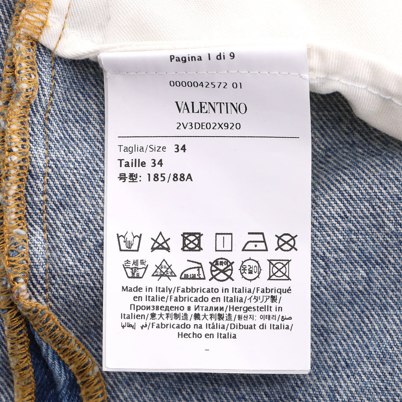 Valentino High-Rise Wide-Leg Jeans. Size 34