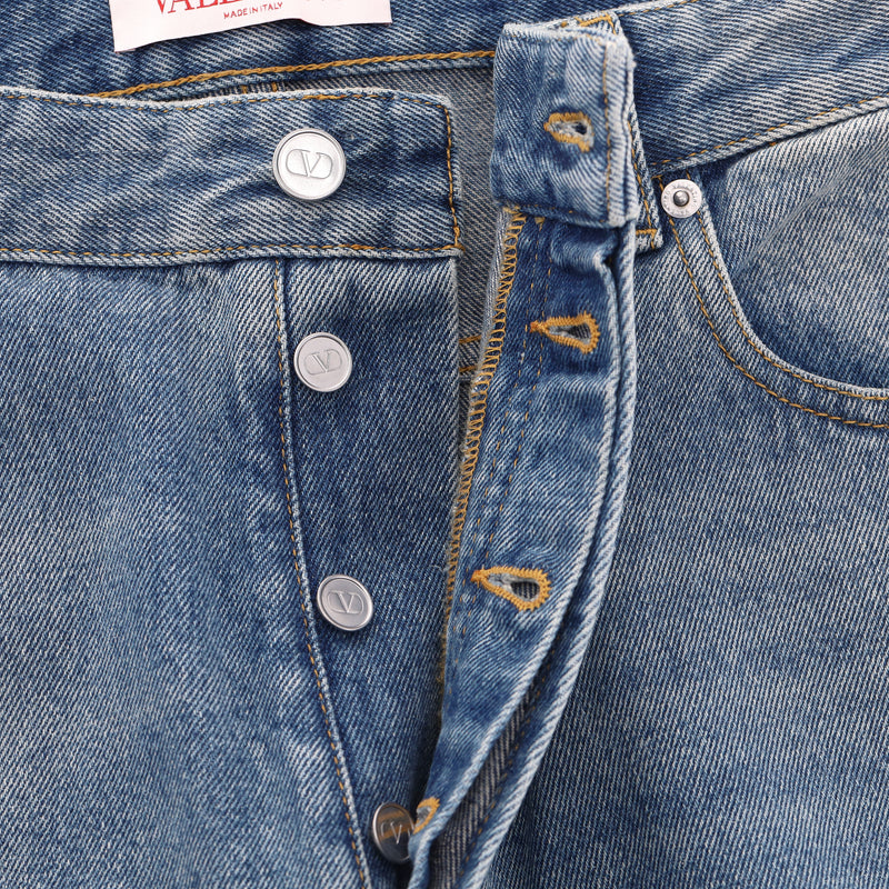 Valentino High-Rise Wide-Leg Jeans. Size 34