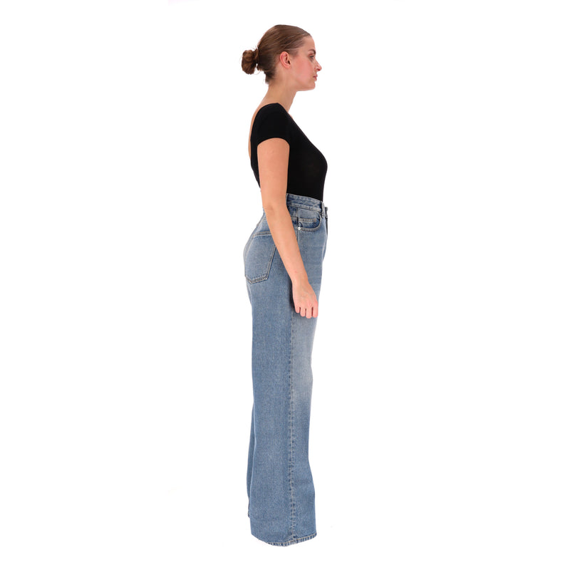 Valentino High-Rise Wide-Leg Jeans. Size 34