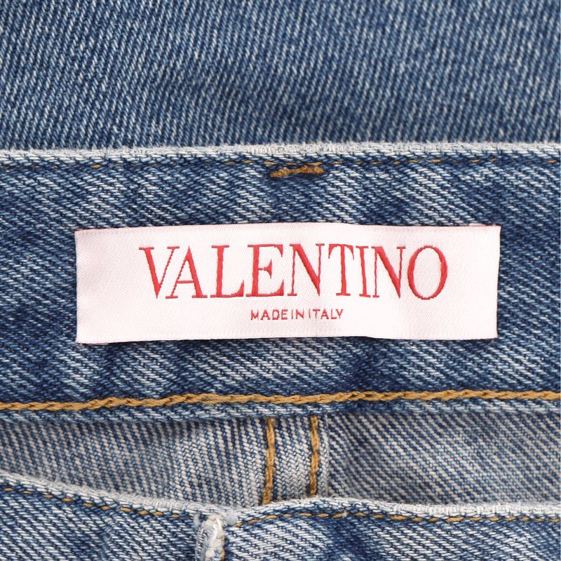 Valentino High-Rise Wide-Leg Jeans. Size 34