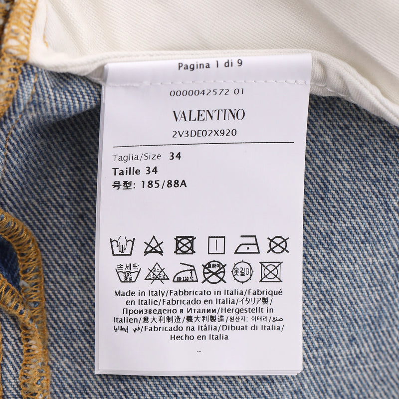 Valentino High-Rise Wide-Leg Jeans. Size 34