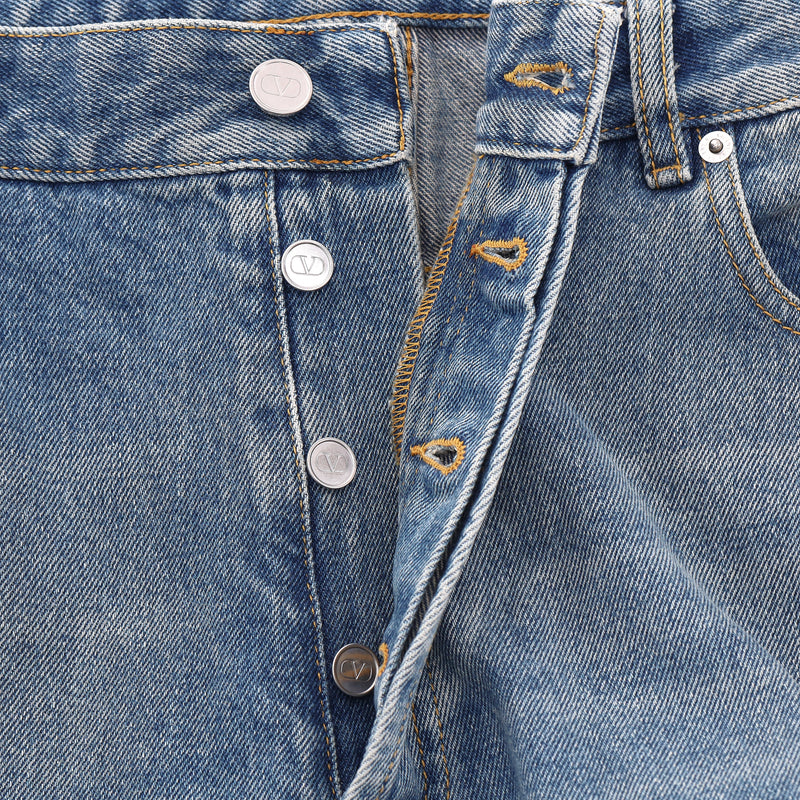 Valentino High-Rise Wide-Leg Jeans. Size 36