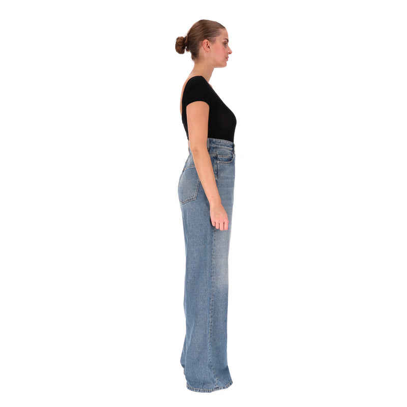 Valentino High-Rise Wide-Leg Jeans. Size 36