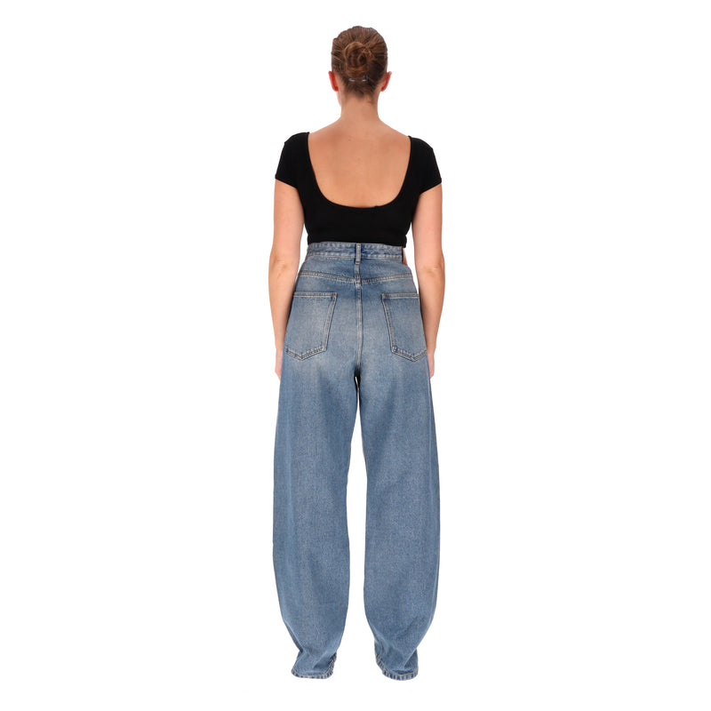 Valentino High-Rise Wide-Leg Jeans. Size 36