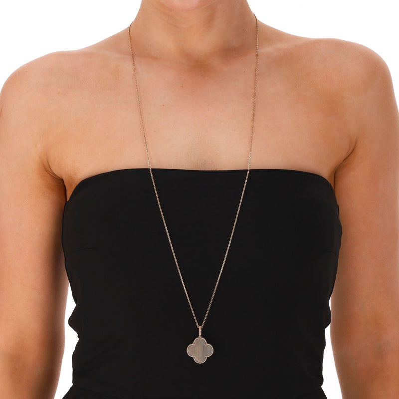 Van Cleef & Arples Magic Alhambra Large Model Motif 18k Rose Gold Long Pendant Necklace