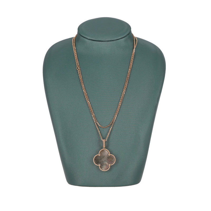Van Cleef & Arples Magic Alhambra Large Model Motif 18k Rose Gold Long Pendant Necklace