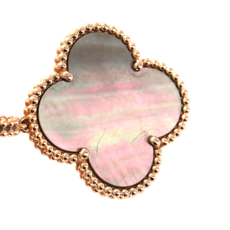 Van Cleef & Arples Magic Alhambra Large Model Motif 18k Rose Gold Long Pendant Necklace