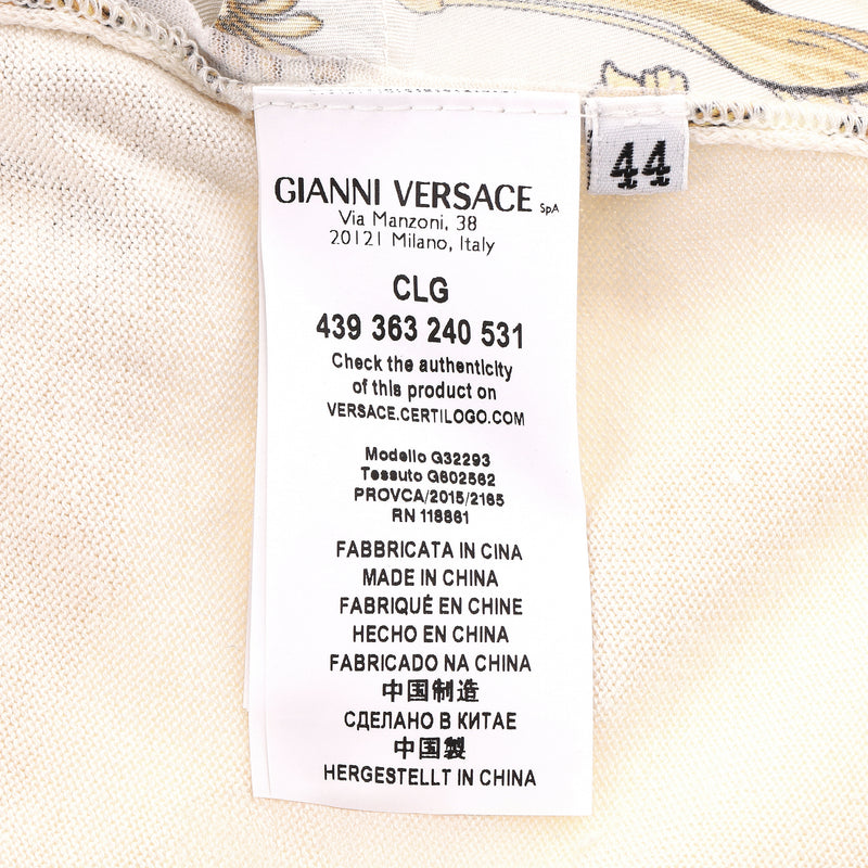 Versace Collection Baroque Print Silk Knitted Top. Size 44IT