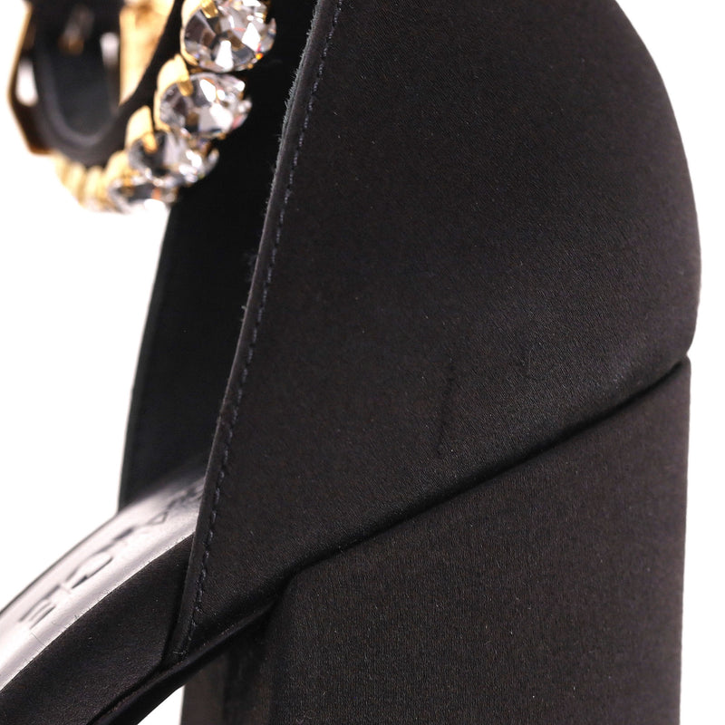Versace Medusa Charm Satin Platform Sandals. Size 38